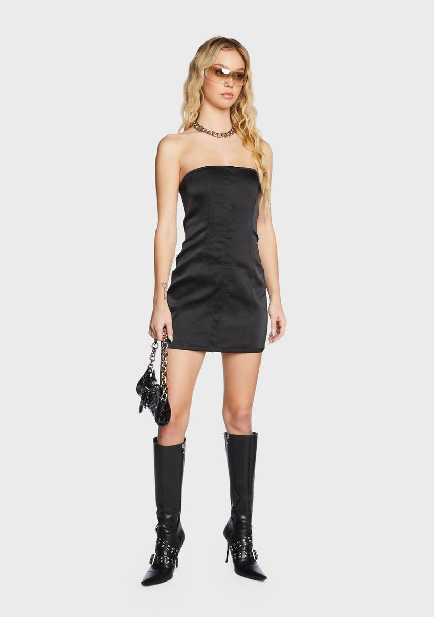 knee length dresses for ladies Carmela Mini Dress | Charcoal main image 1