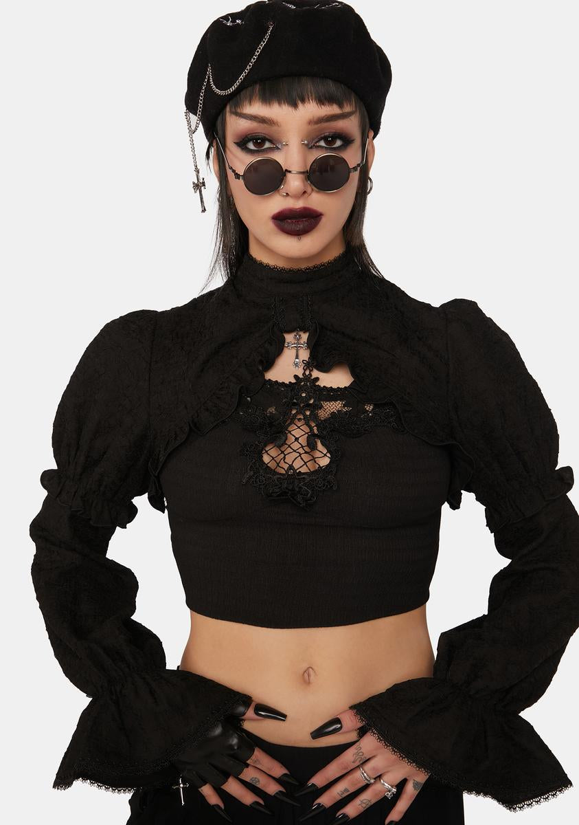 Gothic Bishop Ruffled Shrug Dark In Love,Specials : American Fashion Style Bags On Sale
