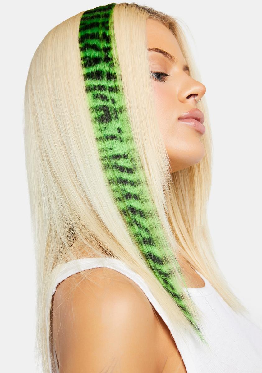 Straight Hair Extensions Green/Black Dolls Kill