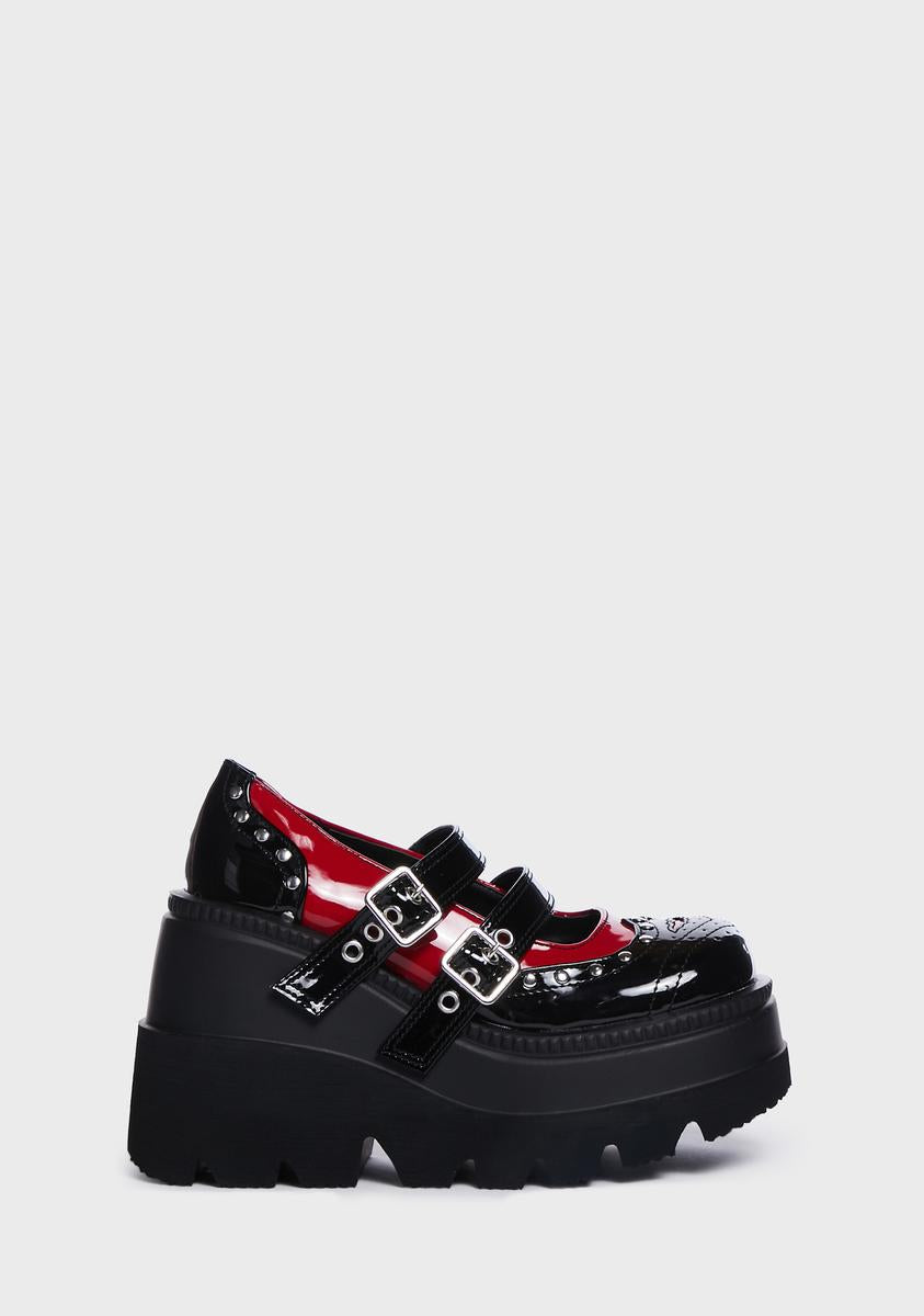 Red Shaker-27 Platform Mary Janes Demonia,New Products : American Fashion Style Bags On Sale