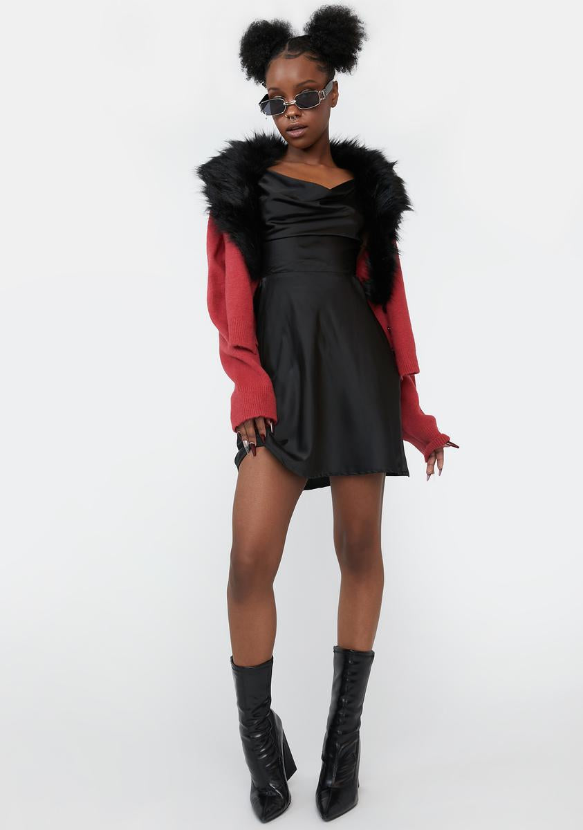 dollskill satin dress Sugar Thrillz Satin Puff Sleeve Sweetheart Mini Dress