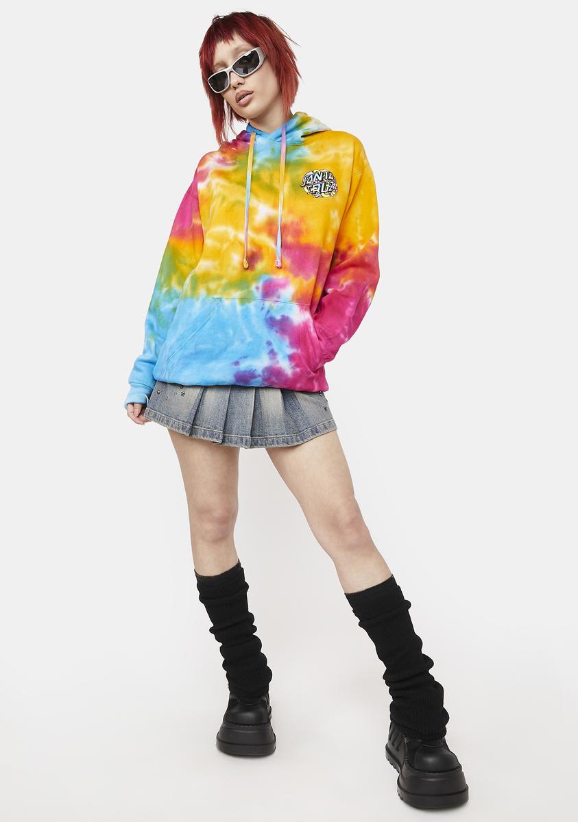 Santa Cruz Skateboards Strange Dot Tie Dye Hoodie Rainbow Dolls Kill