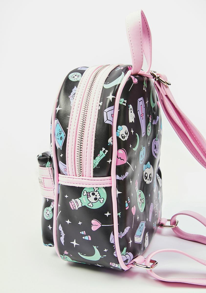 cute but deadly mini backpack Trickz N Treatz Pastel Goth Print Mini Backpack – Dolls Kill