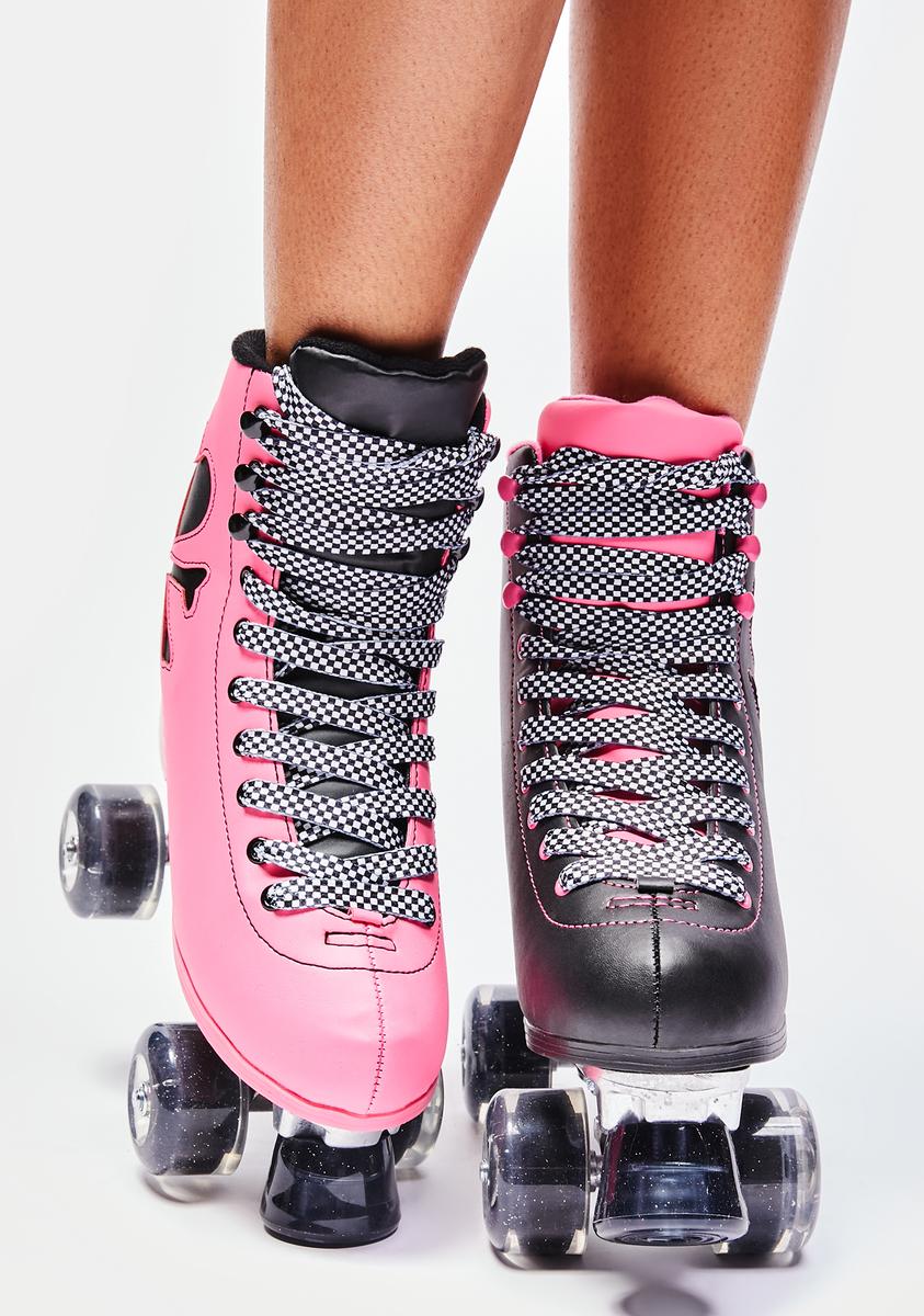 Dolls Kill x tokidoki Two Tone Quad Roller Skates Black/Pink