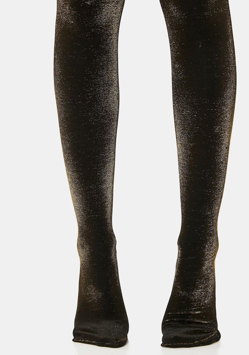 Gold Liquid Metal Opaque Tights MeMoi,New Products : American Fashion Style Bags On Sale