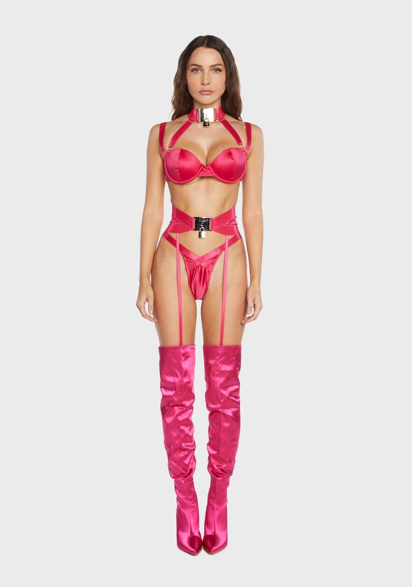 Pink On Lock Lingerie Set Forplay,Specials : American Fashion Style Bags On Sale