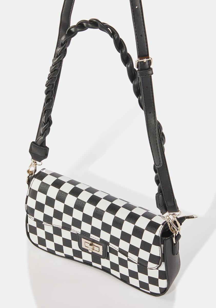 Skearow Fashion Women Checkered Crossbody Bag, 3-In-1 Set Satchel