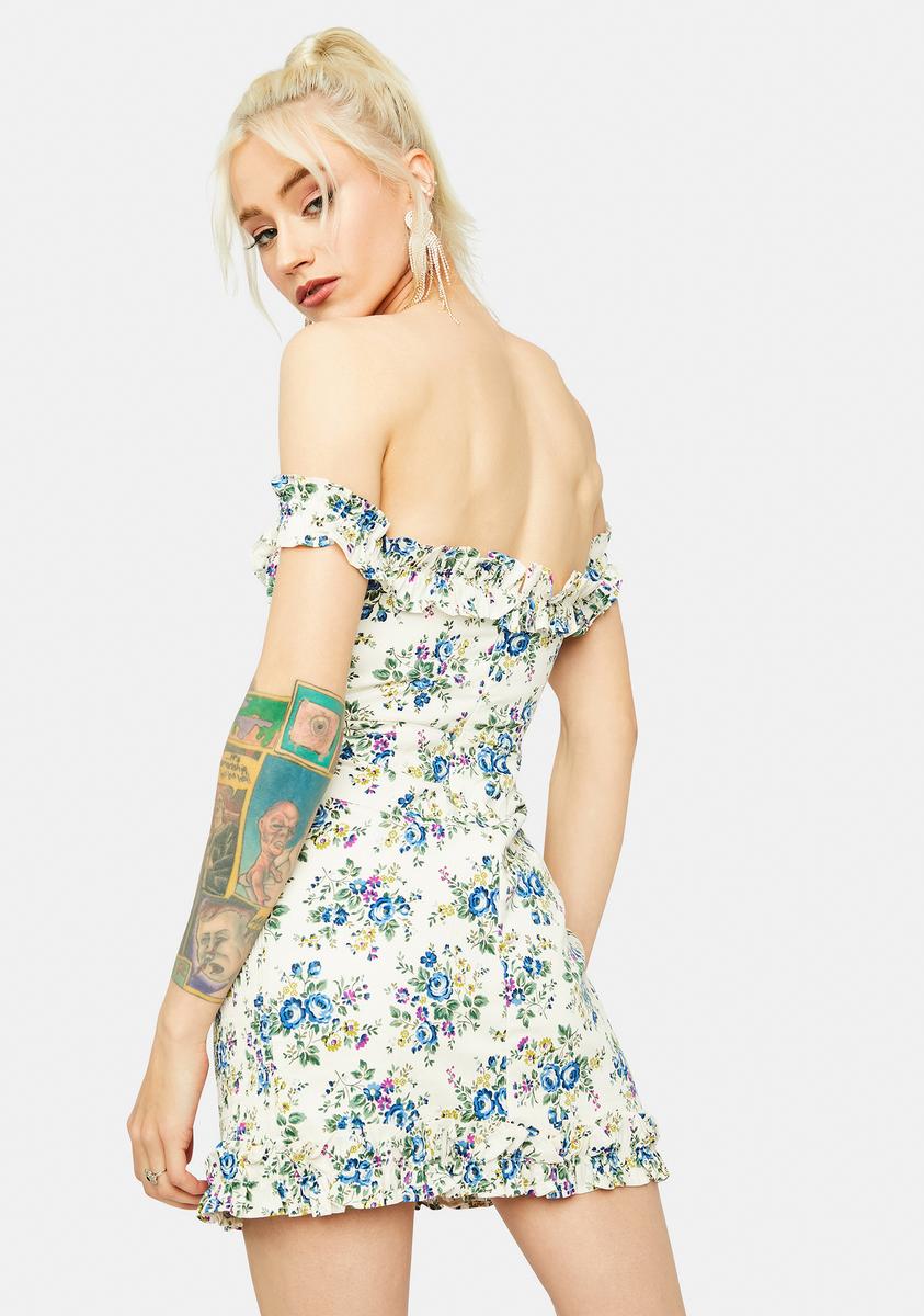 forever 21 floral off the shoulder dress Floral Ruffle Off Shoulder Bodycon Mini Dress