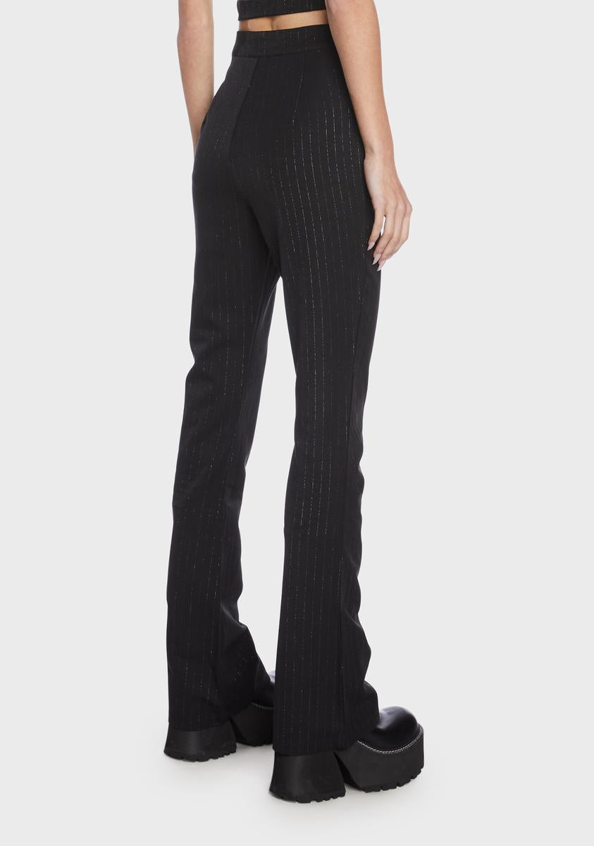 High Rise Striped Twill Flare Pant  Urban Planet