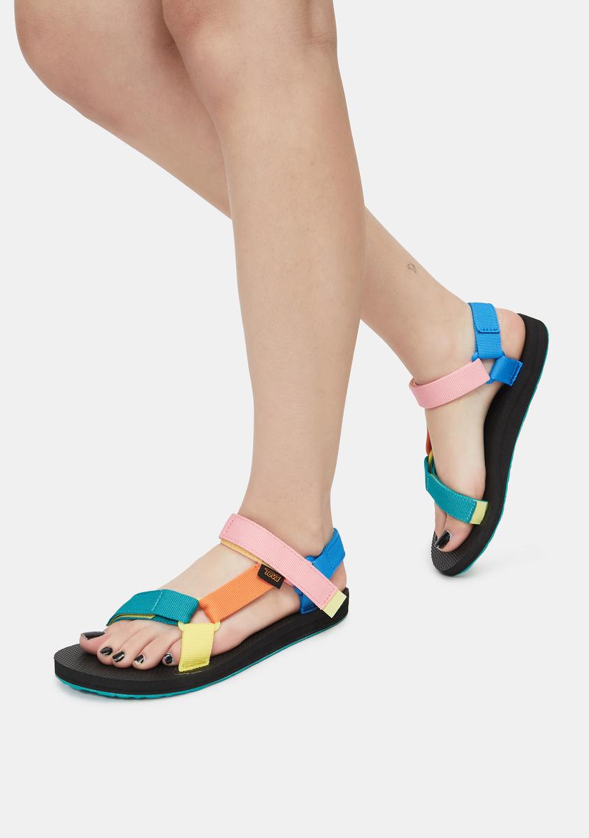 Teva Strappy Velcro Sandals - Multi – Dolls Kill