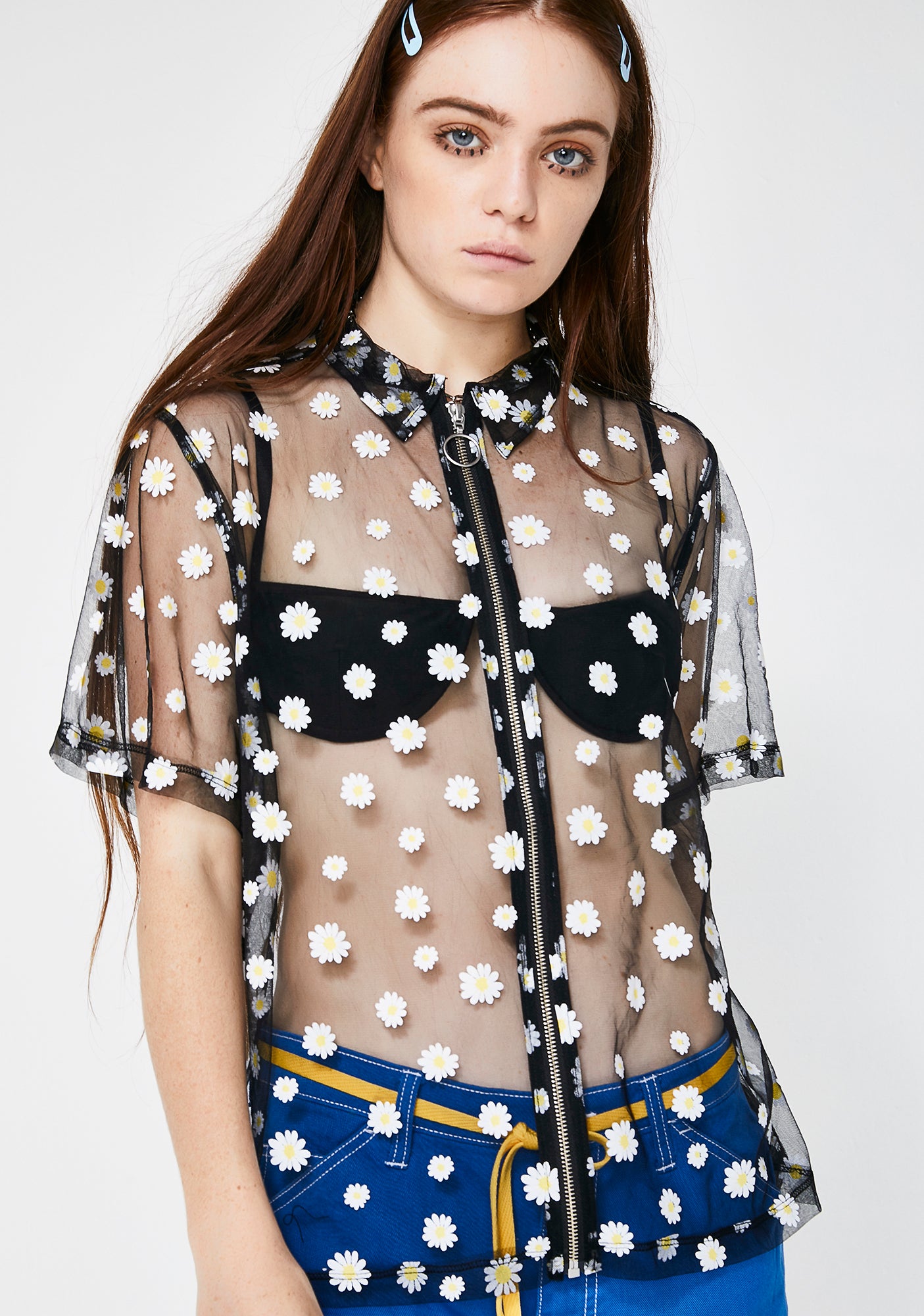 Sheer Daisy Shirt – Dolls Kill