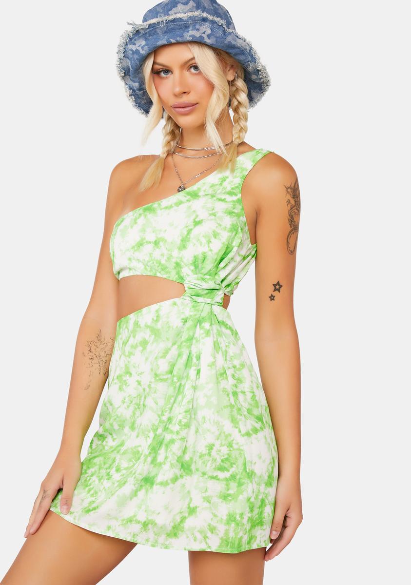 For Love & Lemons Tie Dye Cutout Mini Dress - Green Dolls Kill For Love & Lemons Tie Dye Cutout Mini Dress - Green Dolls Kill