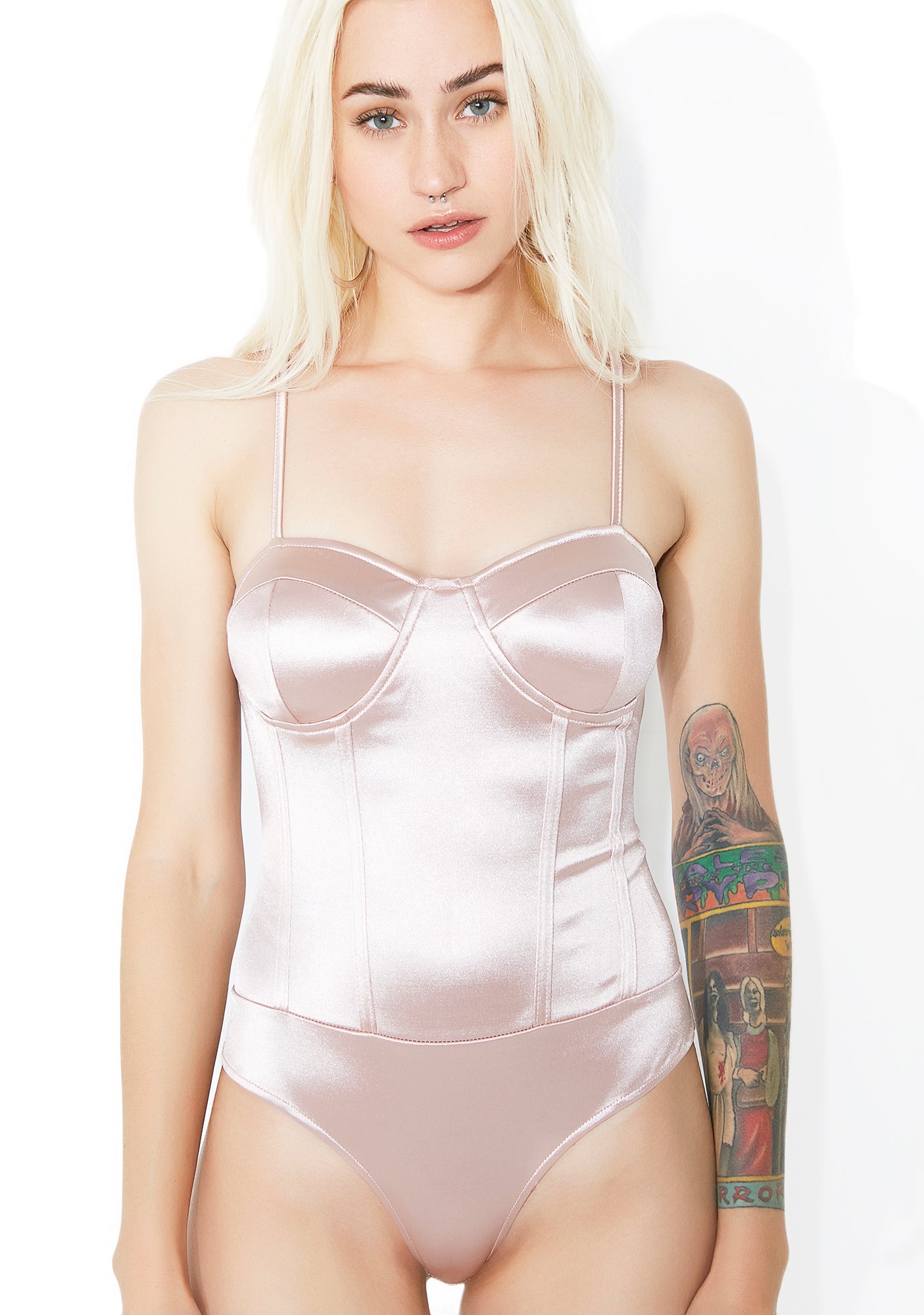 Lace-Up Back Satin Bodysuit – Dolls Kill