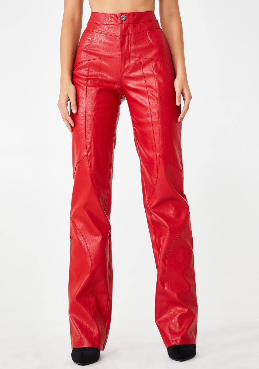 I AM GIA Red York Faux Leather Pants – Dolls Kill