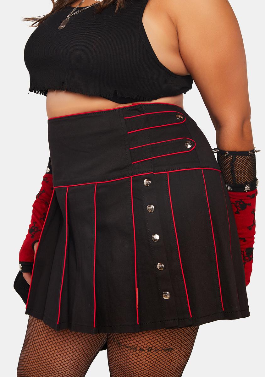 bygning besværlige Motley Tripp NYC Plus Size Contrast Colored Pleated Mini Skirt - Black/Red – Dolls  Kill
