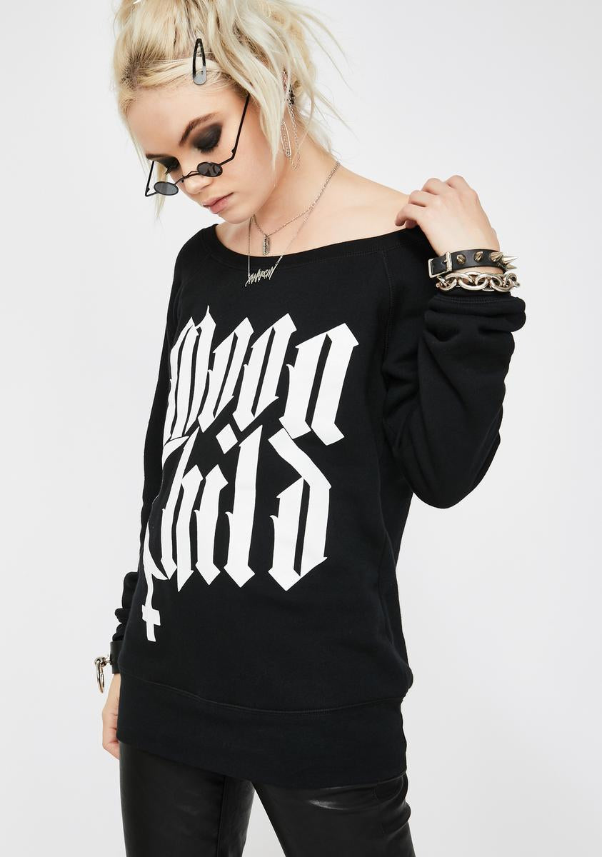 Moon Child Graphic Sweatshirt Blackcraft,Specials : American Fashion Style Bags On Sale
