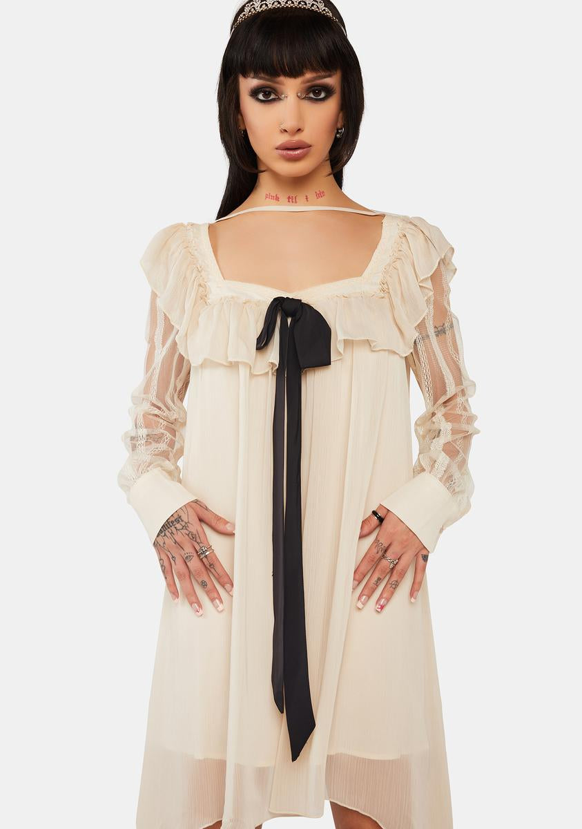 Off White A-Line Ruffle Dress Punk Rave,New Products : American Fashion Style Bags On Sale