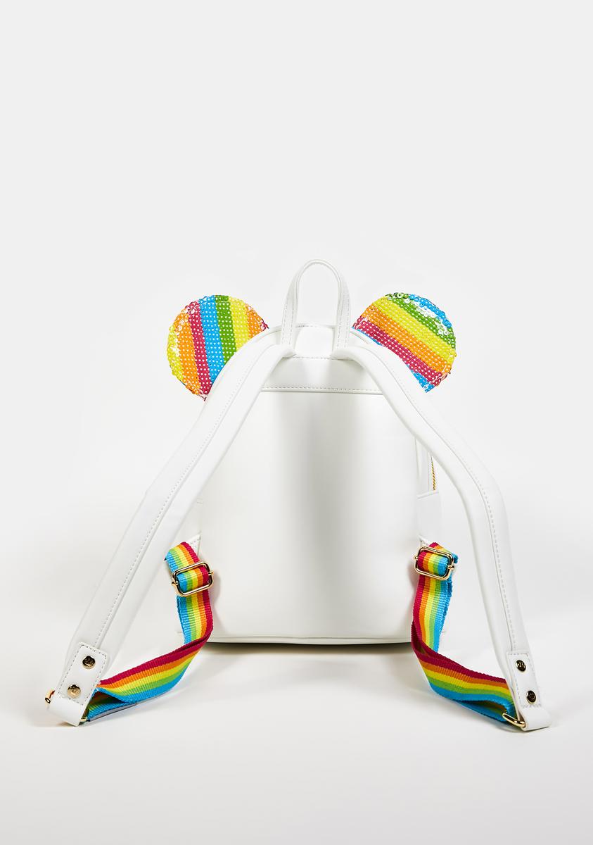 clear rainbow mini backpack Loungefly Minnie Mouse Rainbow Sequin Vegan Leather Backpack – Dolls Kill