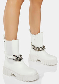 White Cause You're Wild Ankle Boots