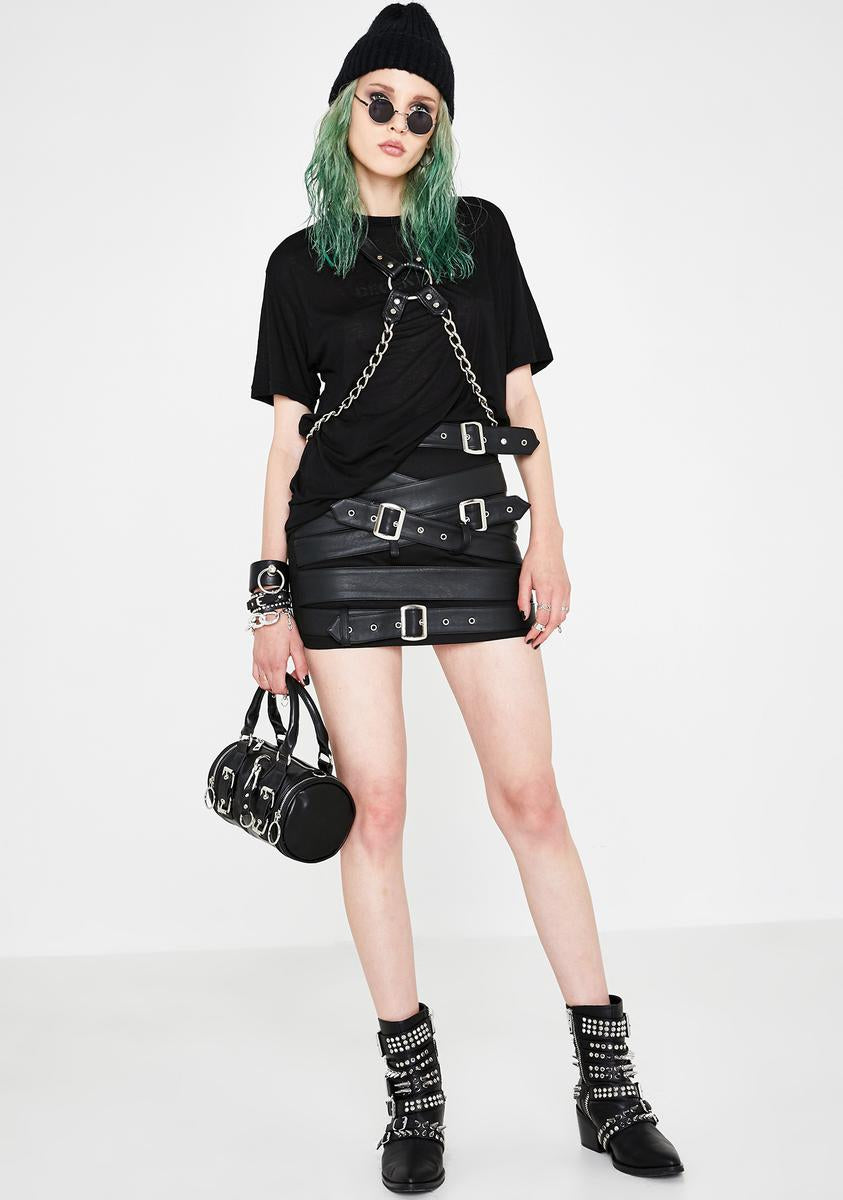 Current Mood Belt Buckles Mini Skirt – Dolls Kill
