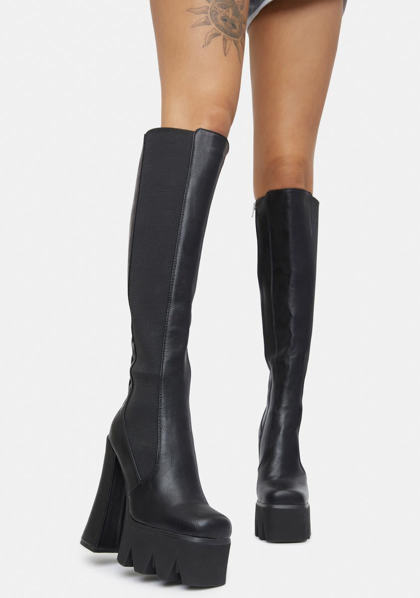Disco Inferno Knee High Platform Boots
