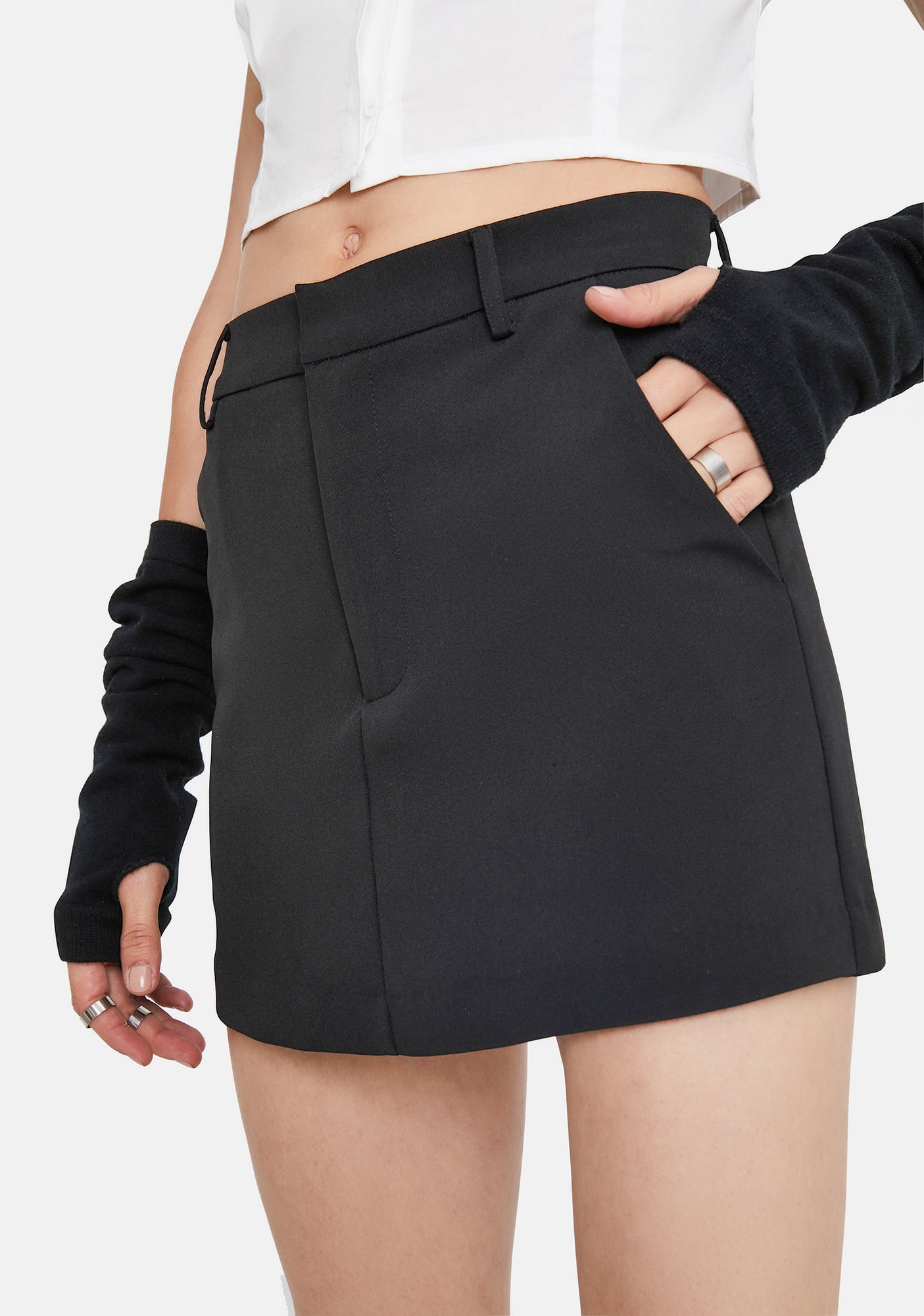 High Waisted Mini Skort - Black – Dolls Kill