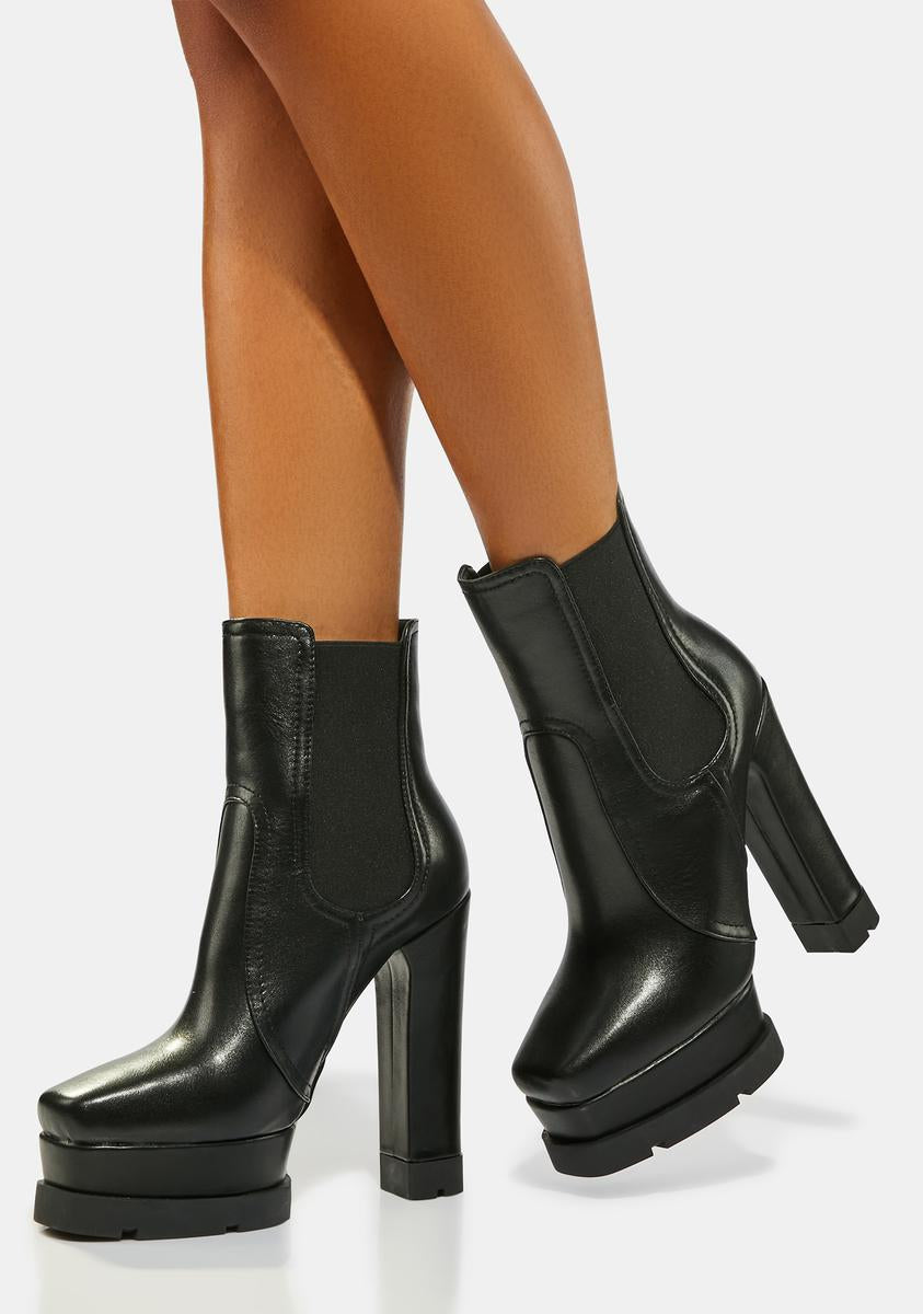 Black Bryant Platform Boots AZALEA WANG,All Products : American Fashion Style Bags On Sale