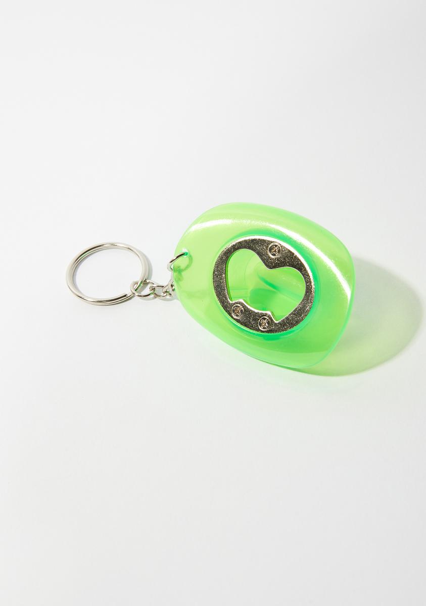 Neon Cowboys Green Glow In The Dark Cowboy Hat Bottle Opener Keychain