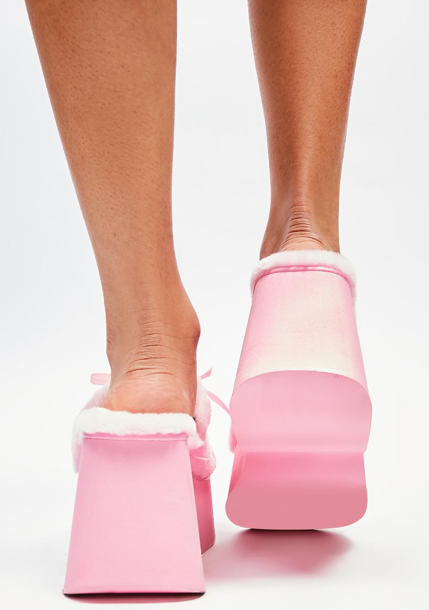 Gift Of Glamour Fuzzy Platform Sandals