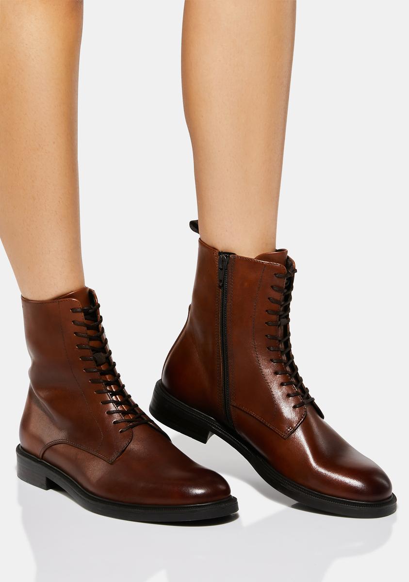 Shoemakers Leather Lace Up Ankle - Brown – Dolls Kill