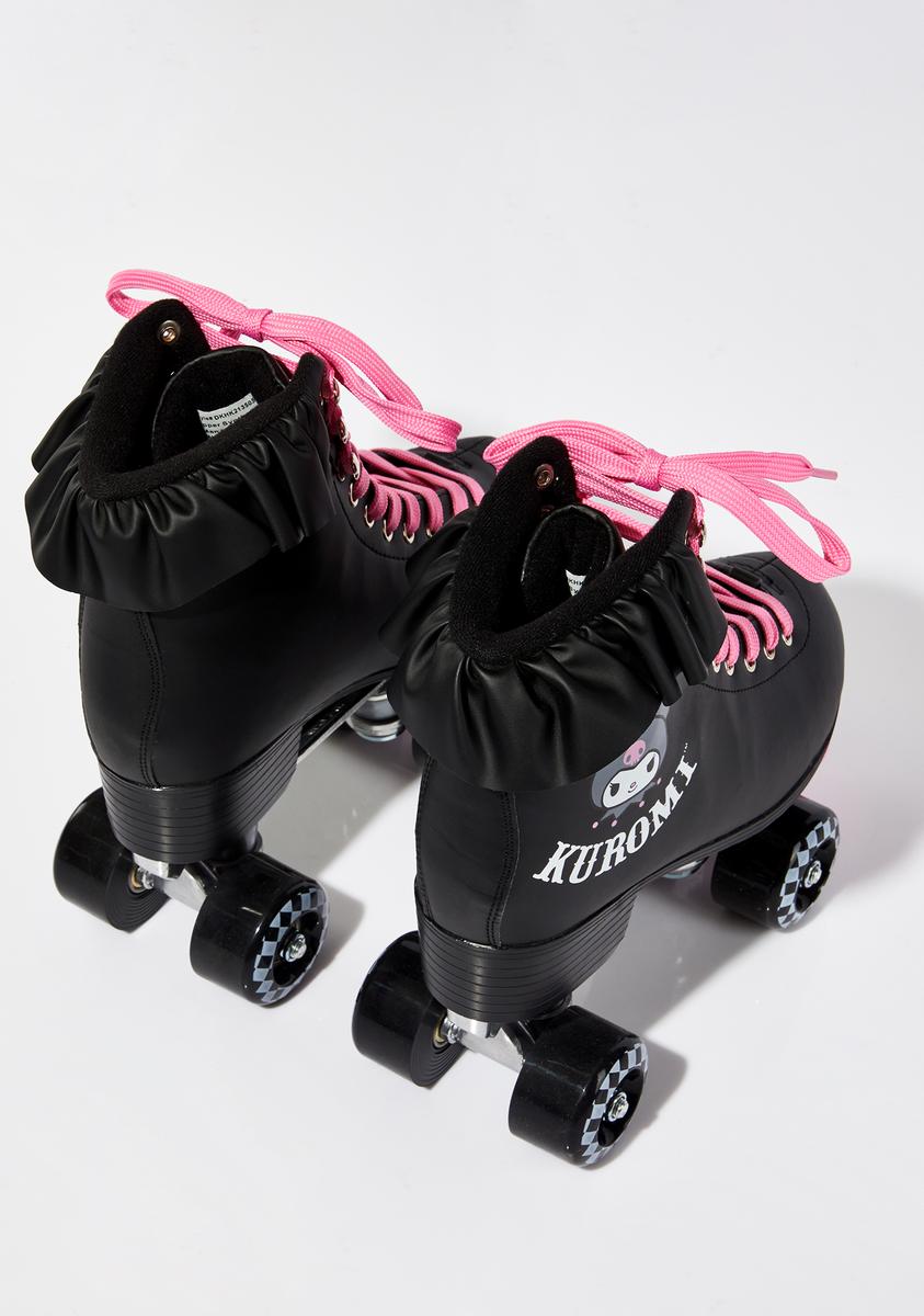 Dolls Kill X Hello Kitty Kuromi Roller Skates Black Pink