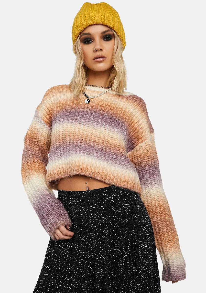 Space Dye Knit Cropped Sweater - Multi – Dolls Kill