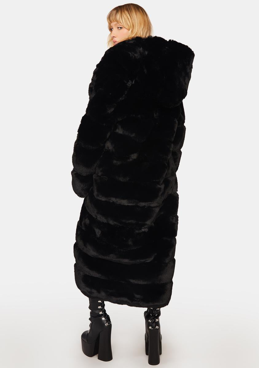 ★LANG&LU★ WINNIE Fur Jacket_BLACK AZALEA WANG Faux Fur Paneled Coat - Black – Dolls Kill