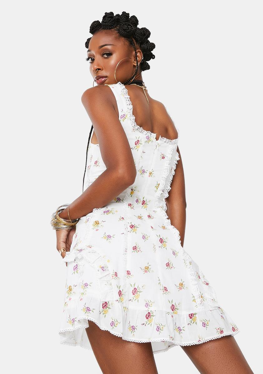 for love and lemons wildflower mini dress For Love and Lemons Wildflower Foil Lace Mini Dress in Lavender
