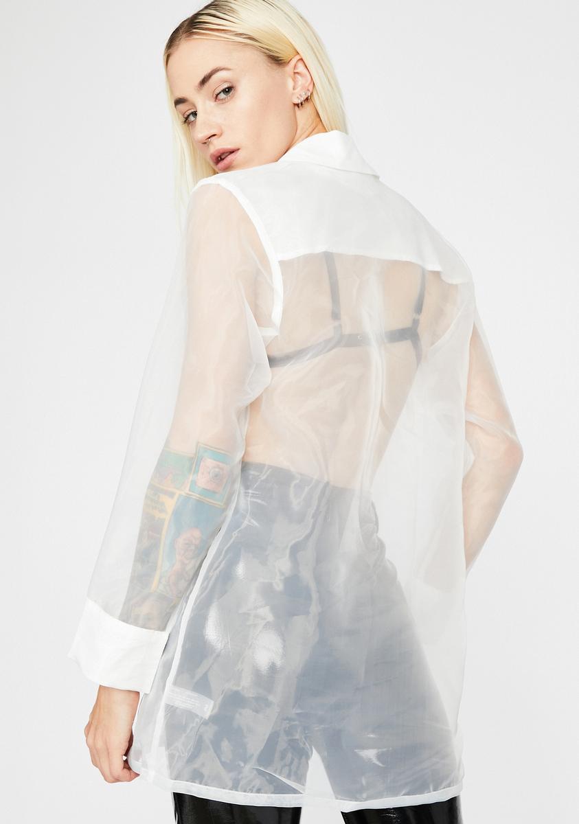 Sheer Organza Blazer White Dolls Kill