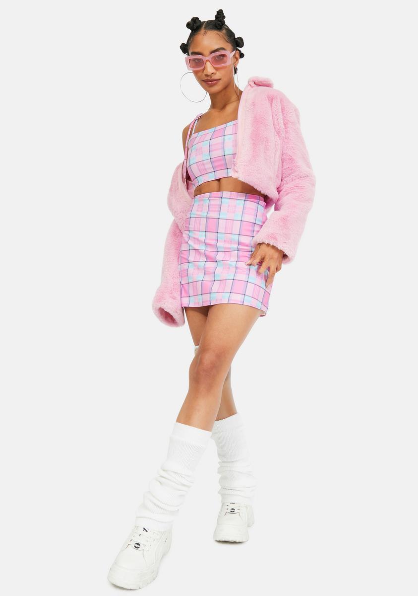 Long Skirt Outfits Pink Plaid Skirt 9mm Pink Plaid Skirt 90s