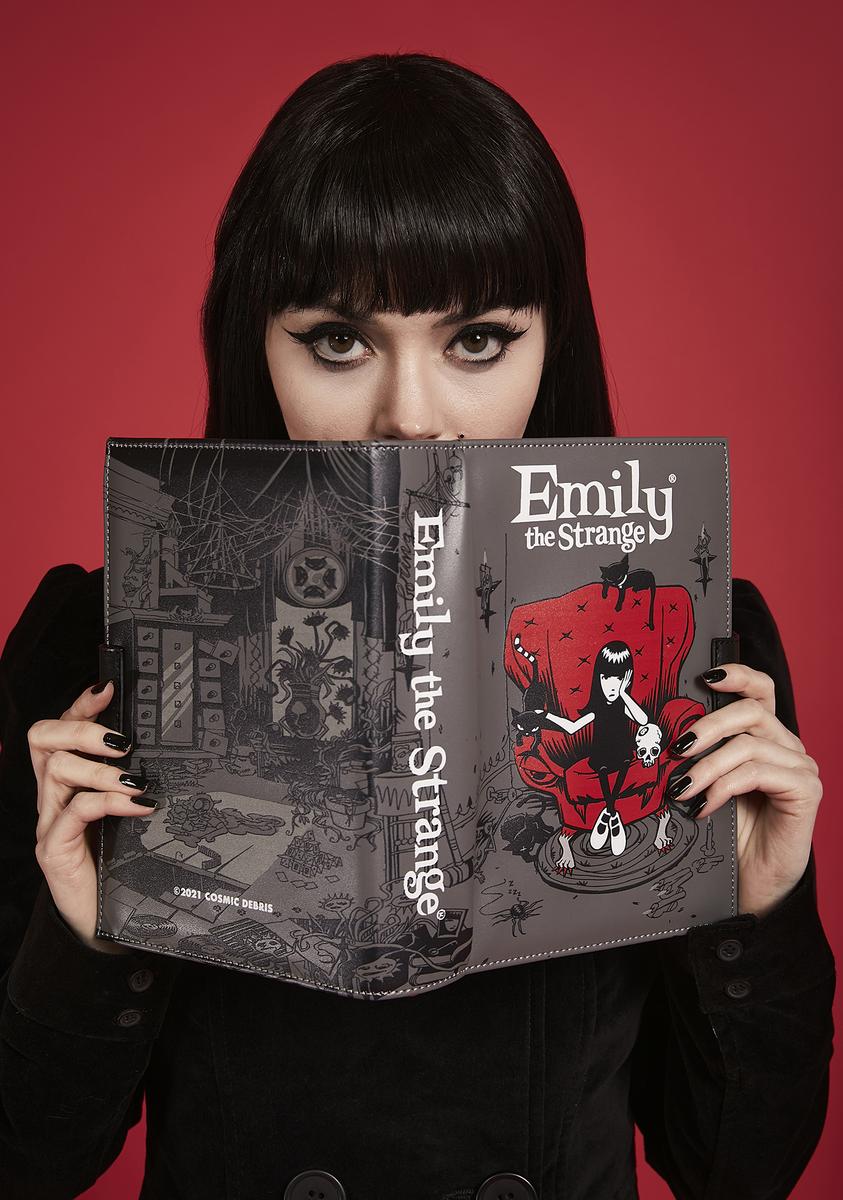 Dolls Kill X Emily The Strange Book Graphic Crossbody Bag - Black