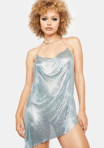 Poster Grl Chainmail Backless Split Hem Mini Dress - Blue Dolls Kill Poster Grl Chainmail Backless Split Hem Mini Dress - Blue Dolls Kill