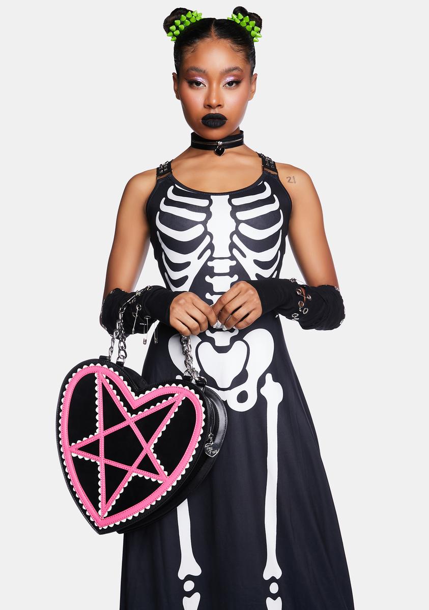 Too Fast Pentagram Heart Shaped Handbag