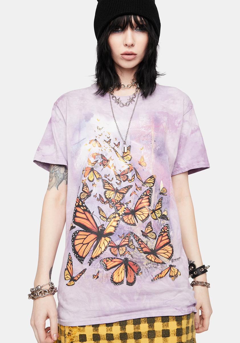 The Mountain Monarch Butterfly Tie Dye Graphic Tee - Purple – Dolls Kill