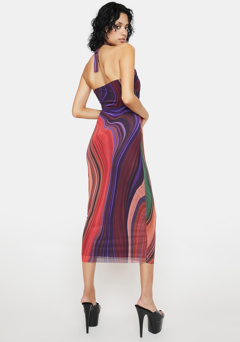 afrm tana midi dress AFRM Mesh Print Midi Dress