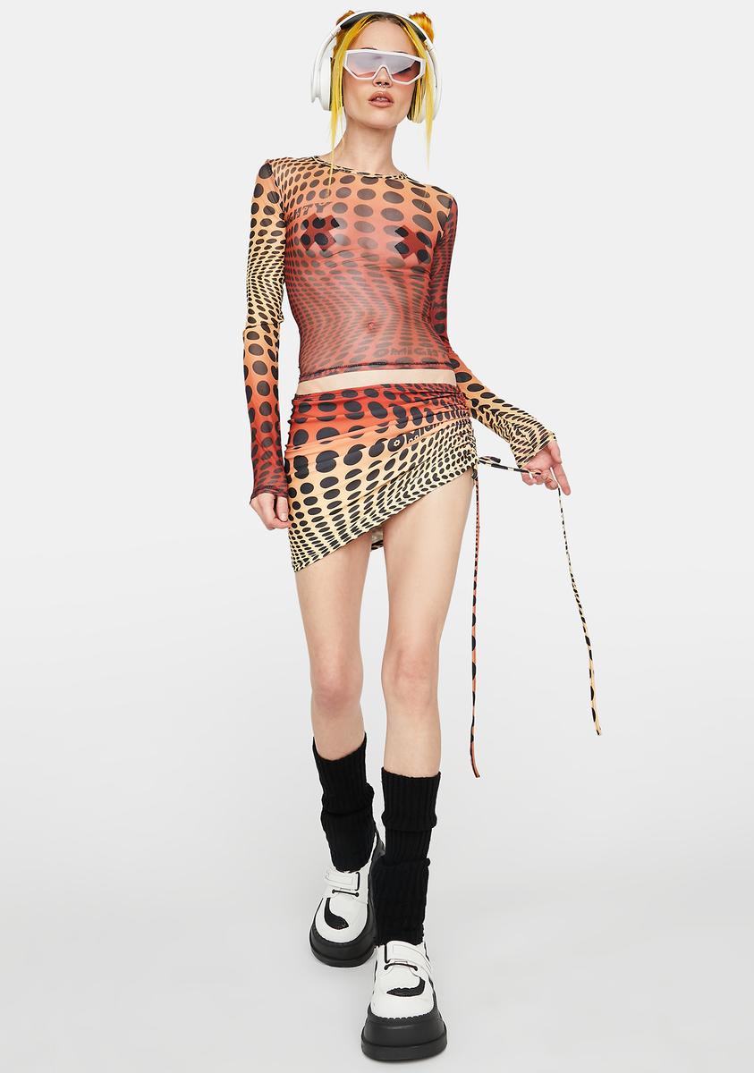 O Mighty Orange Illusion Mesh Top – Dolls Kill