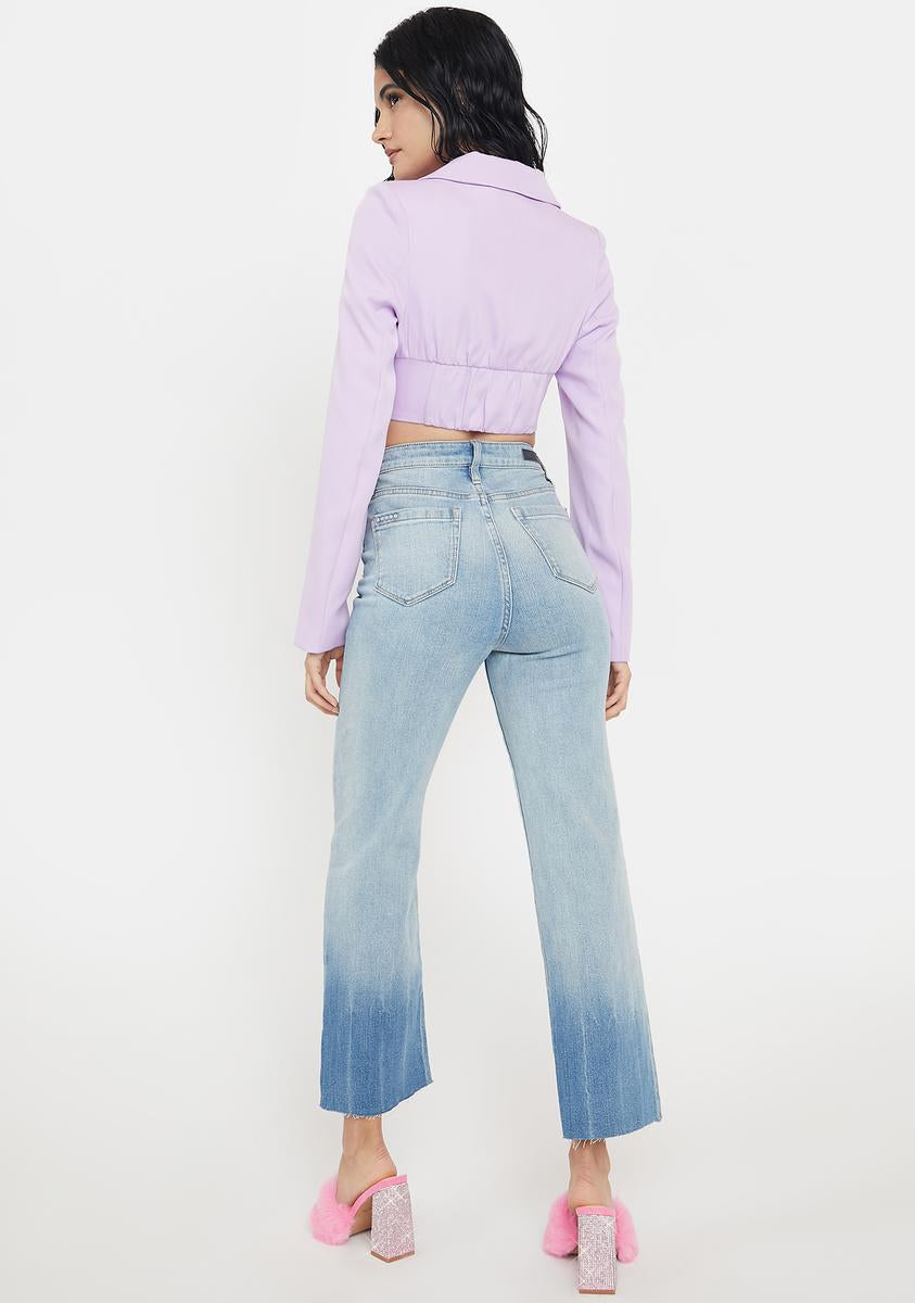 Blank NYC High Waist Wide Leg Ombre Cropped Jeans – Dolls Kill