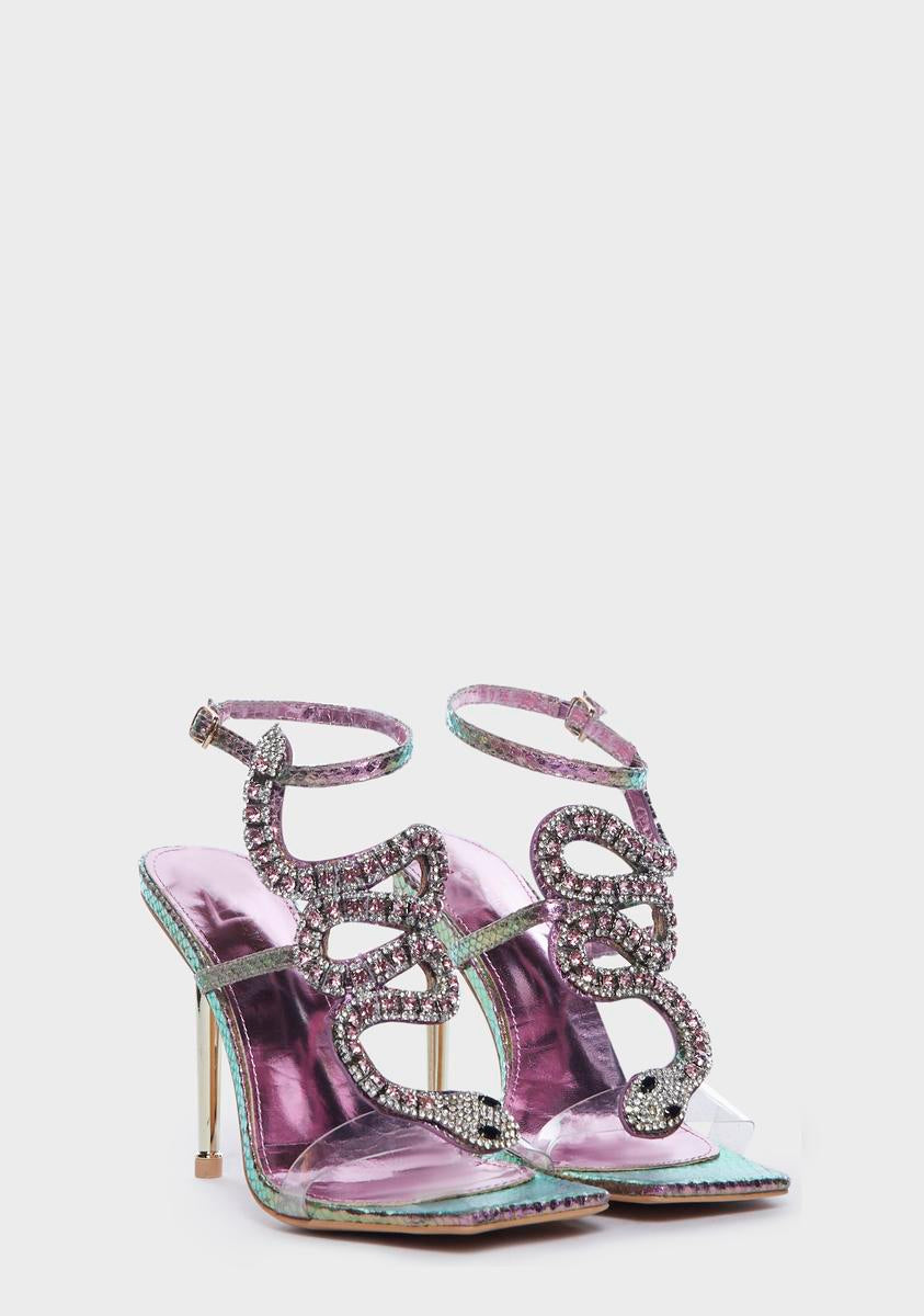 Rhinestone Cobra Stiletto Sandals AZALEA WANG,New Products : American Fashion Style Bags On Sale