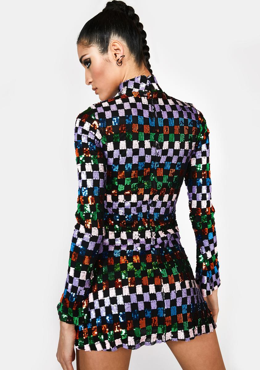 sequin checkerboard dress My Checkered Past Sequin Mini Dress My Rebellious Roses Boutique