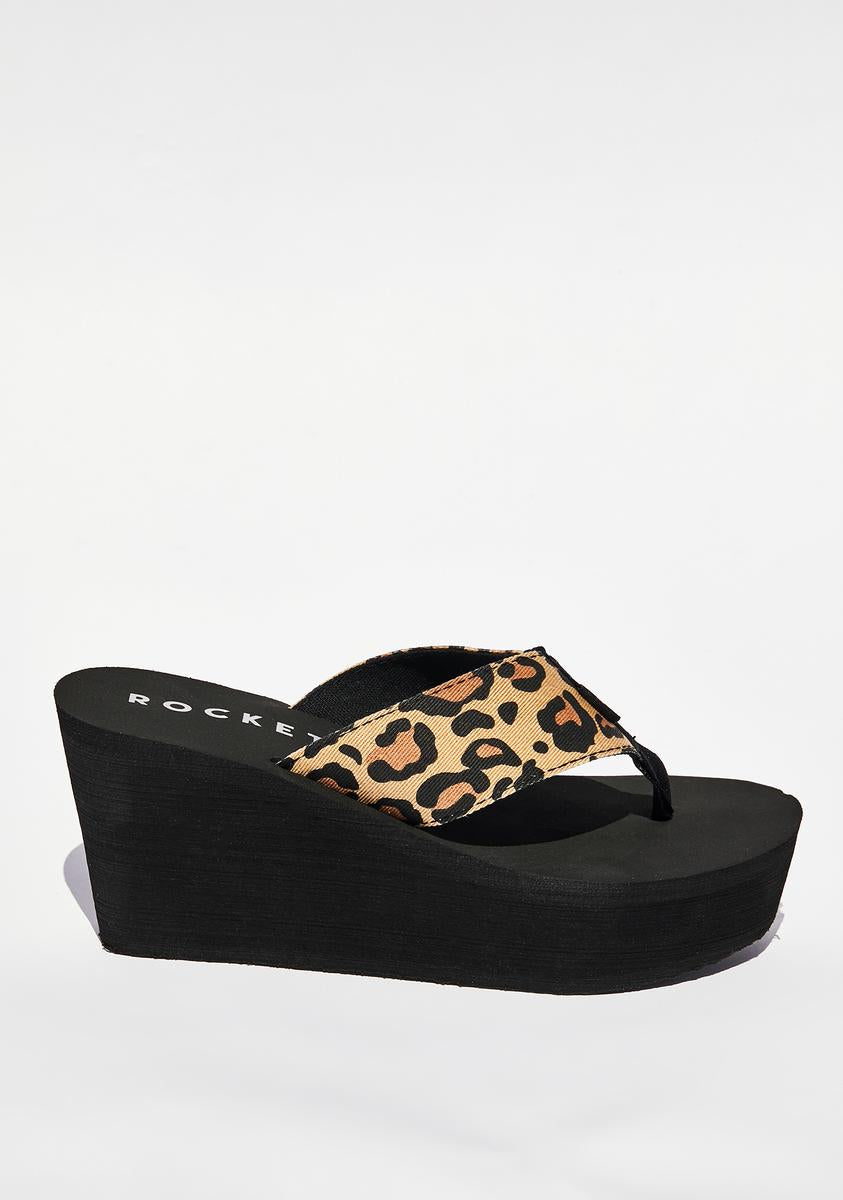 Rocket Dog Leopard Diver Platform Sandals Dolls Kill