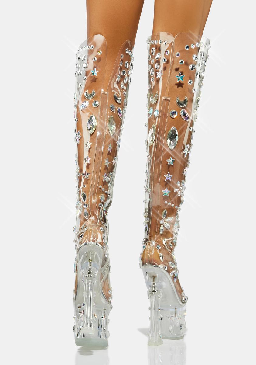 Pleaser Pleaser - FLAMINGO3028 Plateau Overknee Laarzen - Paaldans scho Pleaser Pleaser - FLAMINGO3028 Plateau Overknee Laarzen - Paaldans scho