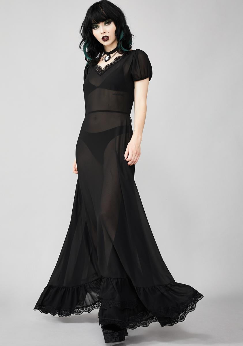dolls kill sheer dress Ivy Berlin Sheer Ruched Mini Dress