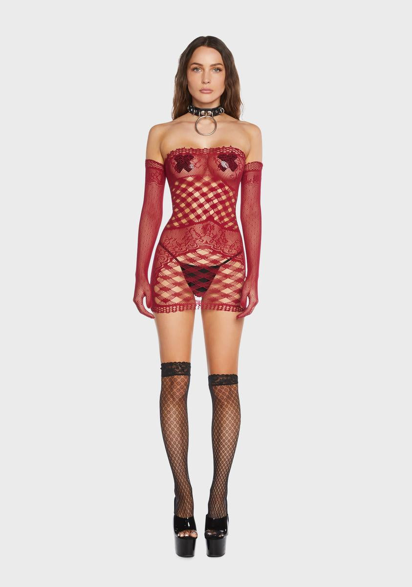 Finally Playtime Bodystocking Dress With Gloves,New Products : American Fashion Style Bags On Sale
