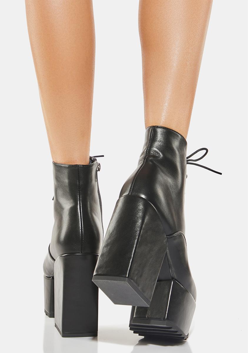 lamoda プラットフォームブーツ dollskill Lamoda Knee High Heart Platform Boots - Black/Red – Dolls Kill